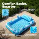 SLOOSH Inflatable Tanning Pool Lounger Float, 70" x 46" Pool Floats Adult with Pillow, 4 in 1 Suntan Tub Raft Floatie,Sunbathing Bed Lounge for Water Blow Up Kids Ball Pit Party Gifts, L-Blue