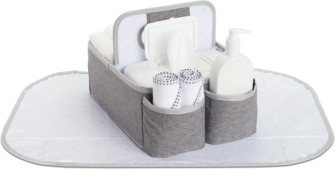 Munchkin Portable Diaper Caddy Organizer, Grey (1 Count (Pack of 1))