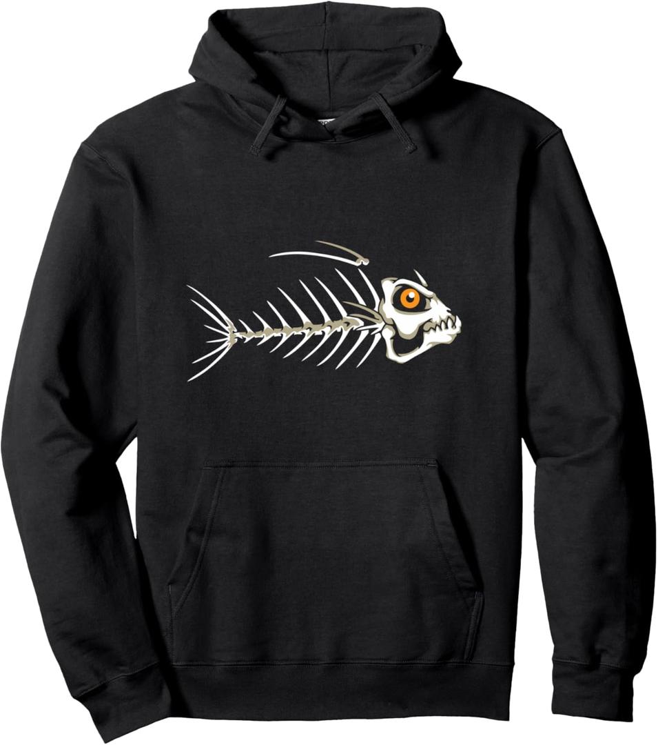 Fish Skeleton Bones Pullover Hoodie