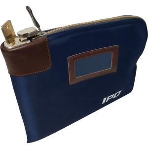 Waterproof Cash Bag with Lock and 2 Keys, 11 x 8.6 Inches, Canvas Documents Bag, Money Bank Deposit Bag with Zipper, Durable Leatherette Money Cash Coin Check Wallet Pouch for Men & Women (Blue)