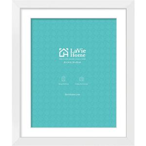 LaVie Home 20 x 24 Poster Frame White, Display Pictures 16x20 with Mat or 20x24 Without Mat, Stable and Sturdy Picture Frame and Polished Plexiglass, Horizontal and Vertical Format of The Wall1 Pack