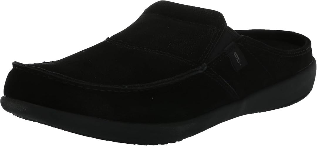 REVITALIGN Men's Siesta Slide Nubuck Mule (9.5, Black)