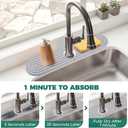 Faucet Mat for Kitchen Sink, BOJDOPIE Diatomaceous Earth Water Absorbing Stone Tray, Kitchen Sink Splash Guard for Kitchen Bathroom Countertop (17.7 x 3.9", Light Grey)