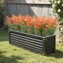 12 Bundles Artificial Flowers for Outdoors Fake Silk Flowers UV Resistant No Fade Plastic Flowers for Spring Summer Outside Garden Porch Window Box, Indoor Table Vase Home DecorSunset Red (Orange)