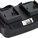 21v Battery Dual Port Quick Charger Base, Dual Rapid Charger Compatible 21v Lithium-Ion Battery by SHINTYOOL (Battery Not Included)