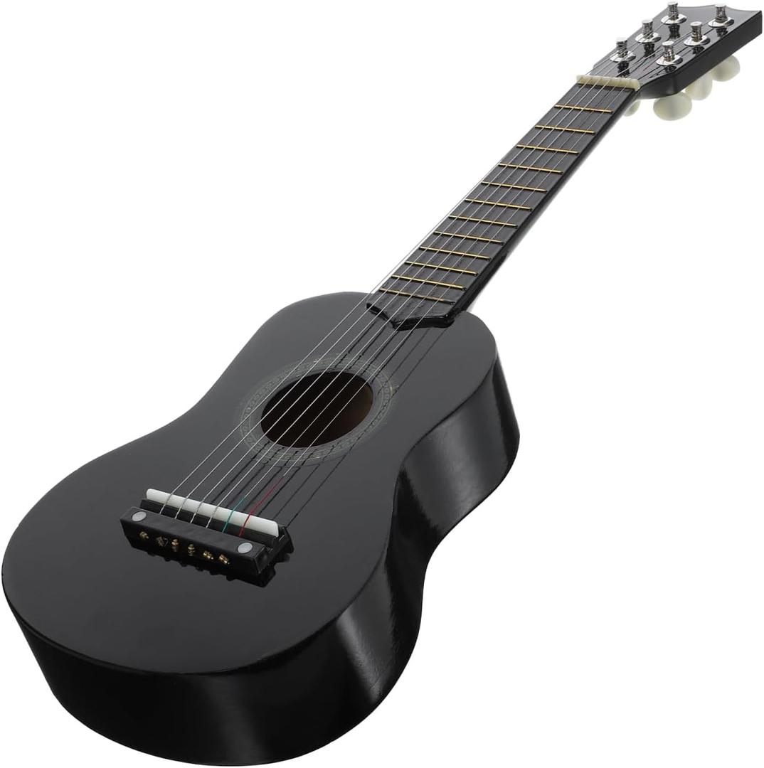 Totority Children's Guitar Toy Mini Toys for Childrens Guitar Acoustic Children's s Training Instrument Beginner for Wooden Black (53.50X17.00X5.50CM)