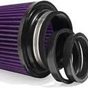3" 3.5" 4" Inlet Car Replacement Cold Air Intake Filter 76mm 89mm 102mm 3 Sizes in 1 High Flow Performance Cone Air Filter (Purple)