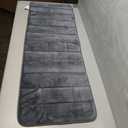 Buganda Memory Foam Bath Mat, 47" x 17", Ultra Soft and Non-Slip Bathroom Rugs, Water Absorbent and Machine Washable Bath Rug Runner for Bathroom, Shower, and Tub, Dark Grey