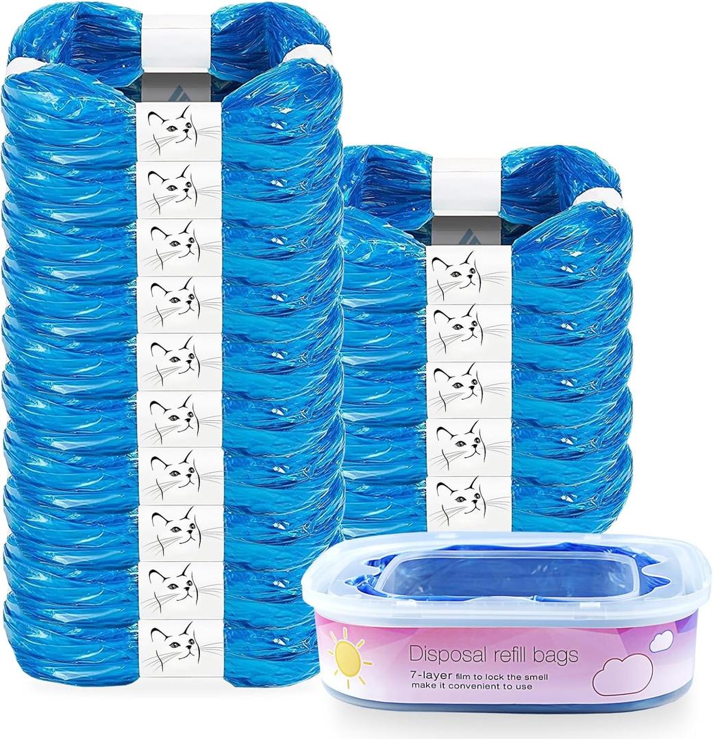 15 Pack Cat Litter Refills Bag, Litter Refills Compatible with Your Standard and Plus Refill Cartridge(Included One Refill Cartridge)