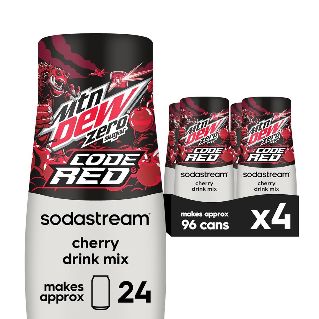 SodaStream MTN Dew Code Red Zero Sugar Drink Mix (440ml, Pack of 4)
