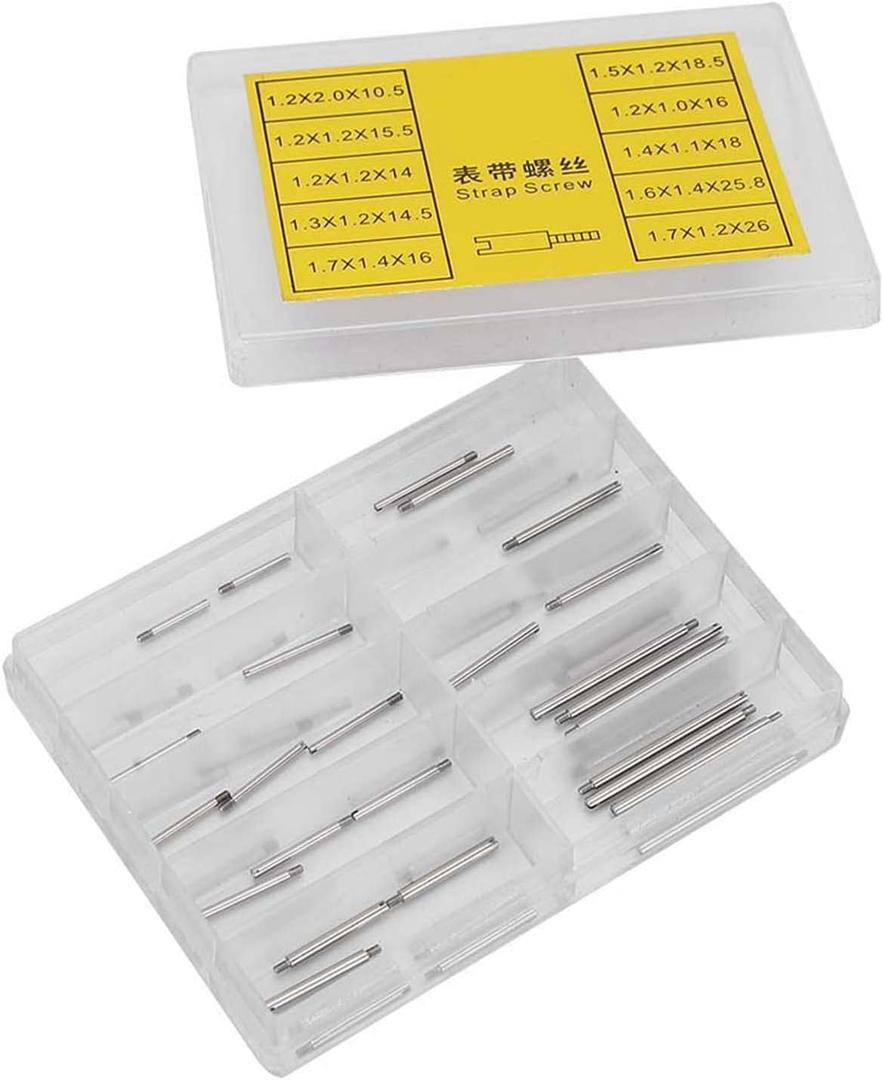 Watch Band Link Pins Strap Screw Set, 2 Boxes of Multi Sizes Strap Screw Watch Band Spring Bar Tool Watch Repair Tool Replacement Kit Accessories for Watchmakers Watch Enthusiasts