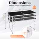 4.0 Ft Folding Portable Camping Table with Three Adjustable Heights, RV Tables for Inside a Camper, Outdoor, BBQ, Dining, Picnic, Cooking, Beach, Garden, Black