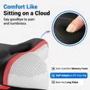 TONBUX Comfortable Bike Seat for Men Women with Dual Shock Absorbers, Memory Foam Bicycle Seat with Waterproof Cover, Padded Bike Saddle for Commuter, Mountain, Stationary, Cruiser Bike