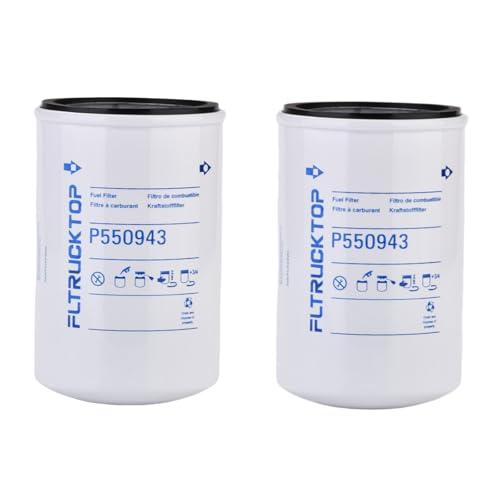 FLTRUCKTOP 2PCS P550943 Fuel Filter Fits GMC 6.2L, Light-Duty Trucks, Detroit Diesel Engines Replace 25011214,BF782,WIX 33124,P553004,FF5033,TP943,FF5018