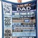 EliteOne Dad Blanket Gift from Daughter and Son - Hero Friend Blanket for Sofa Bed, Birthday for Father, 60''x80''