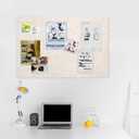 Lightomorrow Bulletin Board, 36 x 24 inches Felt Board - Decorative Pin Board, Cork Board Alternative for Wall, 3' x 2' Foldable Self-Adhesive Vision Board Prayer Board with 20 Pushpins - Oatmeal