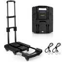 Voipvvii Folding Hand Truck 500lbs, Portable Heavy Duty Dolly Cart, 6 Wheels Collapsible Luggage Cart with 2 Elastic Ropes - Compact Trolley Cart for Easy Moving - Ideal Hand Cart for Travel and More