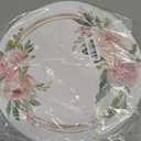 50 Pack Paper Placemats Disposable Pink Floral Wedding Disposable Placemats 13.7 Inch Rose Floral Round Place Mats Spring Summer Table Mats for Birthday Wedding Anniversary Bride Party Supplies