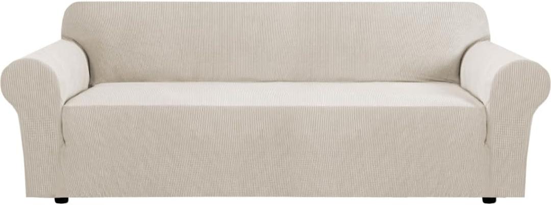 H.VERSAILTEX Stretch Extra Large Sofa Covers Sofa Slipcovers for Living Room Feature Thick Checked Jacquard Fabric with Elastic Bottom, Sofa X-Large - Island Fossi
