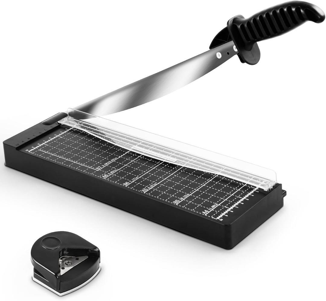 MAKEASY Paper Cutter 12 Inch, 8 Sheet Capacity, Heavy Duty Paper Cutter for Cardstock, Guillotine Paper Trimmer for Crafting, Classroom and Office