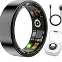 Smart Ring Health & Fitness Tracker for Men & Women, Heart Rate, SPO, Sleep & Activity Monitoring, IP68 Waterproof, Long Battery Life, Family Care Mode, No Subscription Fee (Black, 10)