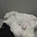 Kids Fluffy Faux Rabbit Fur Bean Bag Chair Cover (No Filler), Soft Luxury Fuzzy Stuffed Animal Storage Bubble Bean Bag Home Decoration, Comfy Shaggy Furry Beanbag Cover Kids Adults, White