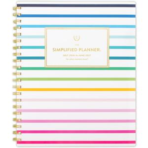 AT-A-GLANCE Planner 2026-2027 Weekly & Monthly Academic 12-Month July-June, 8-1/2" x 11", Simplified by Emily Ley, Happy Stripe (EL49-905A)