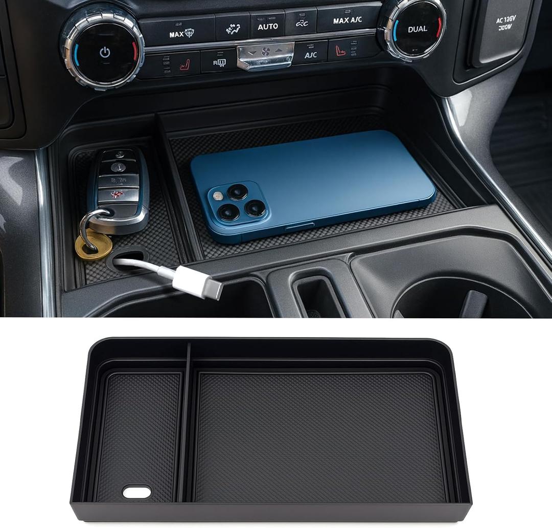 Center Console Organizer for Ford F150 Accessories 2021-2025 / Lightning XLT 2022-2024, Deep Center Console tray Perfect for F150 Right in Front Shifter