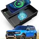 CarQiWireless Wireless Charger for Ford Bronco 2021-2024, Automotive Car Center Console Organizer Wireless Charging Pad Tray for Bronco 2022 2023 2024 Accessories, for Bronco Accessories 2024