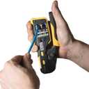 Klein Tools VDV226-110 Ratcheting Modular Data Cable Crimper / Wire Stripper / Wire Cutter for RJ11/RJ12 Standard, RJ45 Pass-Thru Connectors