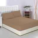 Charlottely Hues 1000 Thread Count Fitted Sheet - 100% Egyptian Cotton Long-Staple Breathable Sateen Weave All Around Elastic Fits - Mattress Fits Upto 18 Inch Deep Pocket Fitted Sheet - King (Beige)