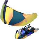 Helmet Visor Fit for T520 ST1400 Motorcycle Helmetr Visor R1 Air Face Shield Helmet Accessories Replacement Tinted Motorcycle Helmet Visor (Gold Red)