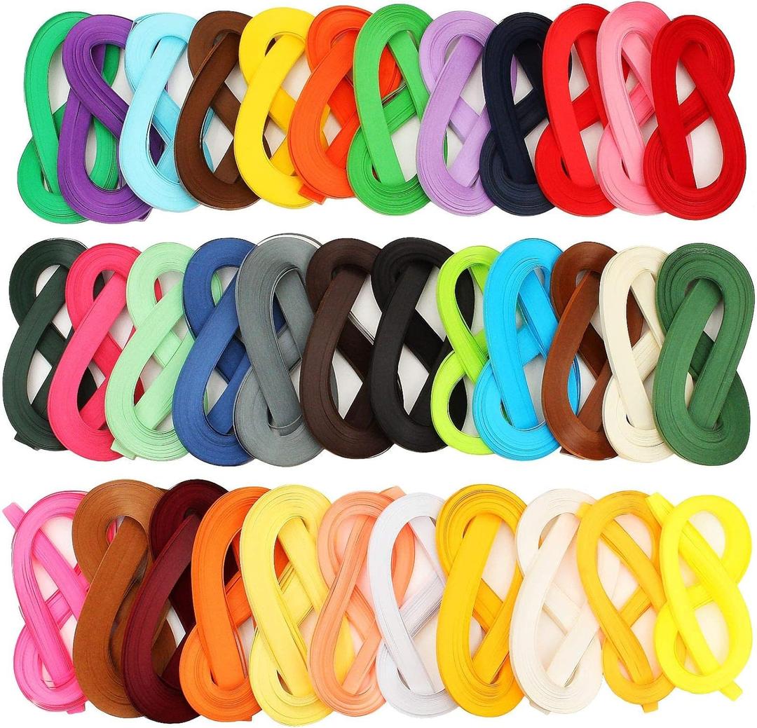 QTLCOHD 35 Colors 4200 Strips Paper Quilling Strips Set Width 5mm Length 54cm Quilling Art Strips for DIY Craft