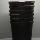 Mind Reader 40L Slim Laundry Hamper, Clothes Basket, Lid, Wicker Design, Plastic, 18"L x 10.4"W x 23.5"H, Set of 2, Brown