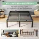 Queen Size Bed Frame, 14 Inch Heavy Duty Metal Platform Bed Frame, Noise Free Steel Mattress Foundation, No Box Spring Needed, Spacious Under Bed Space