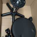 FURWOO Round Rolling Stool Height Adjustable Stool with Wheels for Spa Salon Massage Black