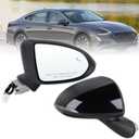 Right Passenger Side Mirror Compatible With 2020 2021 2022 Hyundai Sonata With Manual Folding Power Glass Turn Signal Heated Blind Spot Black Replace#87620L0040(8Pins)