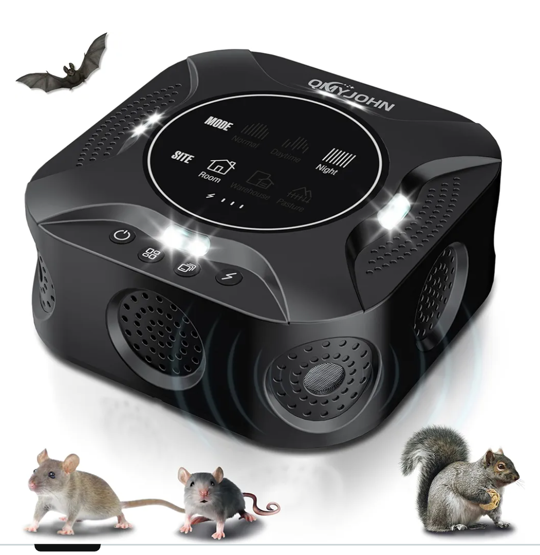 Indoor Ultrasonic Pest Repeller,Plug-in,with a Display Screen & LED Strobe Light,Effectively Repels Mice,Squirrels,roaches & Other Rodents Up to 3900 Sq.Ft.Suitable for attics,garages,etc.