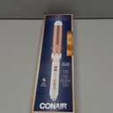 Conair Double Ceramic 1-1/4 Inch Curling Iron, 1.25-Inch Barrel Creates Loose Curls, Hair Curler for Use on Medium and Long Hair, White (White/Rose Gold)