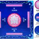 Upgrade Mahjong Mat 31.5x31.5 Inch, Non-Slip Noise Reduction Waterproof Table Game Mat for Poker, Cards, Dominoes, Board & Tile Games with Carry Bag