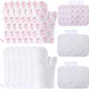 Hoolerry 24 Pcs Blank Sublimation Oven Mitts Set Include Sublimation Pot Holders Bulk DIY Heat Resistance Oven Gloves with Hanging Loops Pads for Christmas Teacher Kitchen Baking Gifts, White