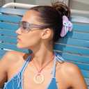 HAIMEIKANG 2 PCs Acrylic Bow Hair Claw Clips for Women - Cute Banana Non-Slip Strong Hold Barrettes Y2K Hair Clips for Thick Thin Hair