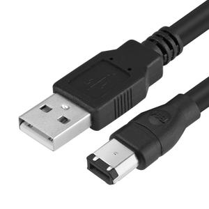 Firewire to USB Adapter Cable 6FT 6-Pin IEEE 1394a Male to USB 2.0 Male Connector Cord for Old Handycam DV Cam Digital Camcorder Sound Card HDD Hard Drive Printer Scanner More