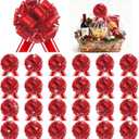 24 Pcs Red Pull Bows for Baskets Gift Warpping Matte Ribbon Bow Christmas Warp Bow for Party Birthday Valentine's Day Wedding Present Bikes Gift Boxes Bag Flower Decor (Red-CC)