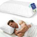 7" High Loft Memory Foam Pillow for Side Sleepers, Extra Thick Firm Pillow for Broad Shoulders & Large Frames, Designed to Stay Elevated, High Profile Pillow with Breathable Washable Cover