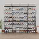 SMILHELTD Large Shoe Rack 8 Tier 64 Pairs for Entryway, Heavy Duty Storage Shelves Unit with Customizable Height for Boots, Space Saving Organizer for Hallway Garage (66.1" W x 49.2" H)