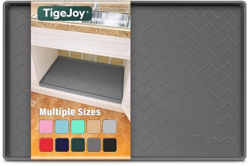 TigeJoy Waterproof Under Sink Mat 31" x 22", Shelf Liner Protector in Kitchen and Bathroom, Silicone Cabinet Liners for Organizers and Storage, Fit as Drawer Mats or Drip Tray