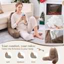 Sasttie Reading Pillow, Pillows for Reading or Relaxing – Ergonomic Support for Head, Neck, Back, and Lumbar, 21-Inch, Khaki
