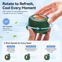 Portable Clip-on Fan, Silent Bladeless Mini fan, 360Rotation 3-speed Modes Whirlwind Fans For Waist Clips Hands-Free Cooling Fan Suitable For Outdoor Sports Trip Work Travel Green