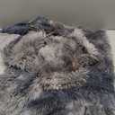 WERDIM Shaggy Faux Fur Pillowcases 2 Pack Button Closure Velvet Pillow Shams King Size (Tie Dye Dark Grey, 20 X 36 Inches)